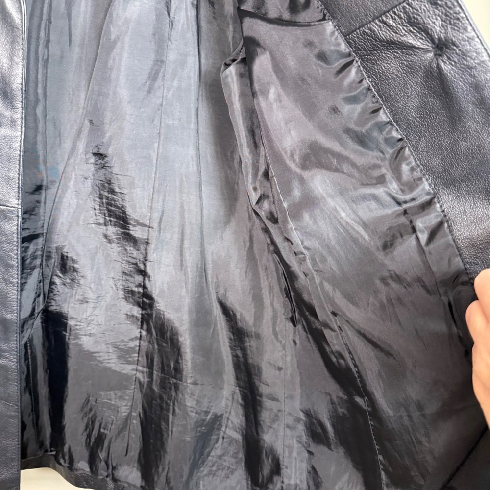 John Paul Richard Uniform Black Leather Structured Jacket Size 12 - Picture 11 of 16